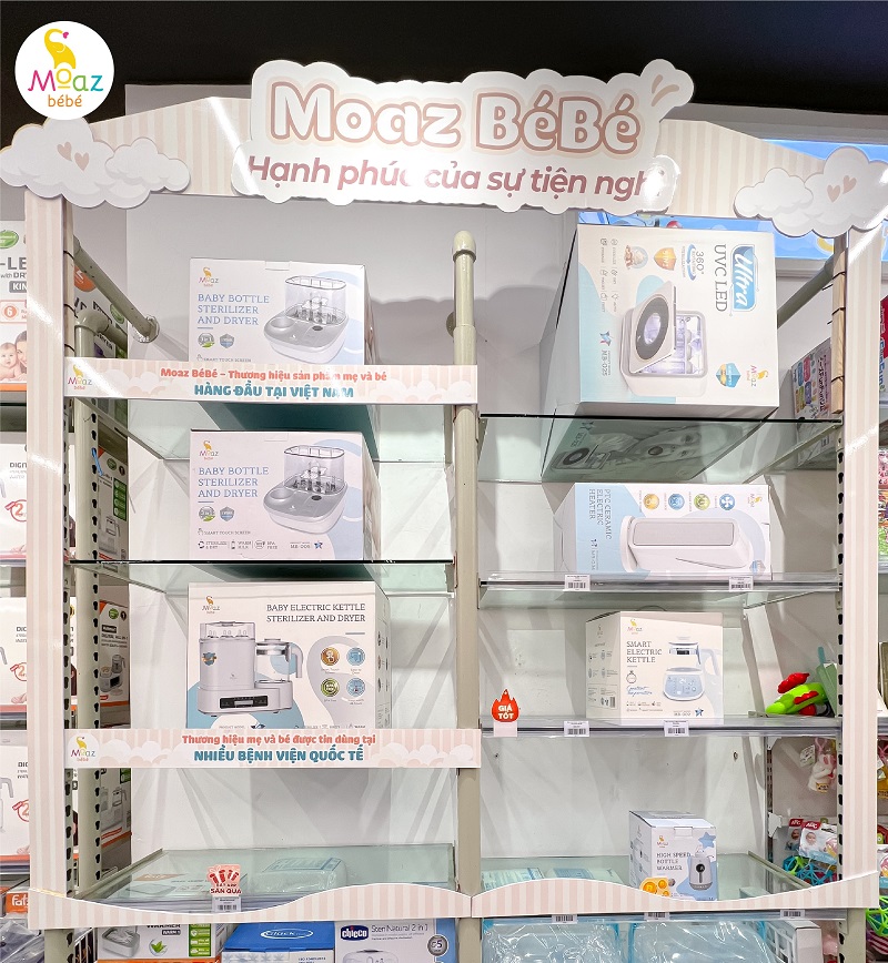Quầy sản phẩm nổi bật của Moaz BéBé tại của hàng Bibo