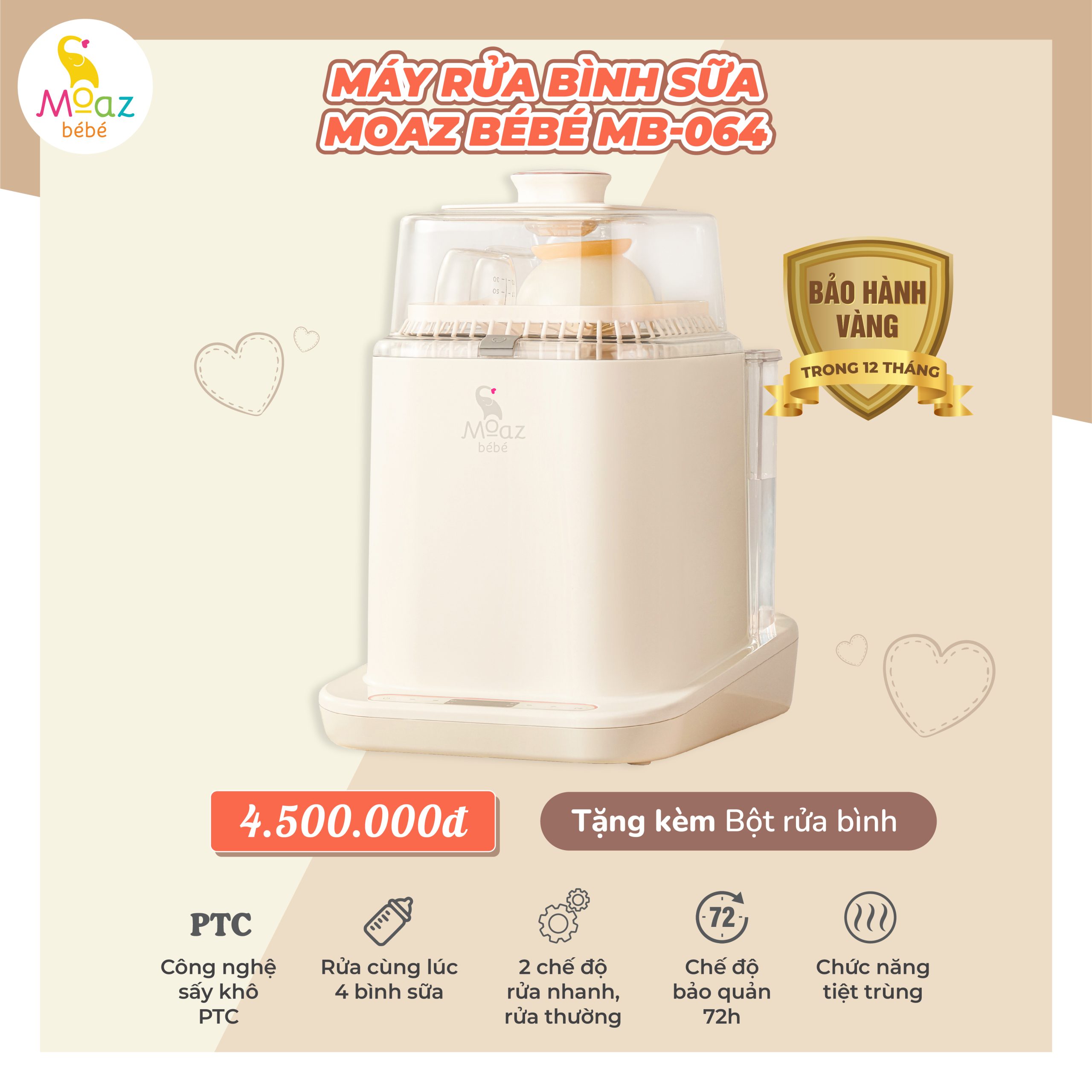 Ảnh máy rửa bình sữa Moaz Mb 064
