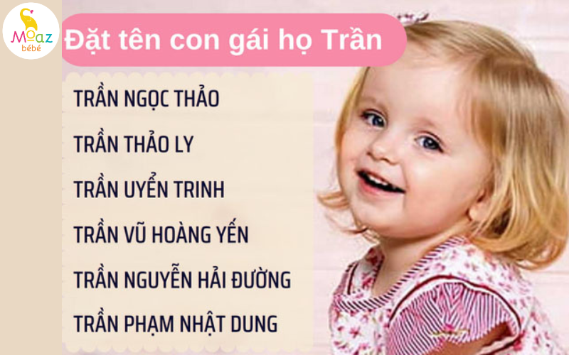 Tên cho bé gái họ trần sinh năm 2023 hay, ấn tượng