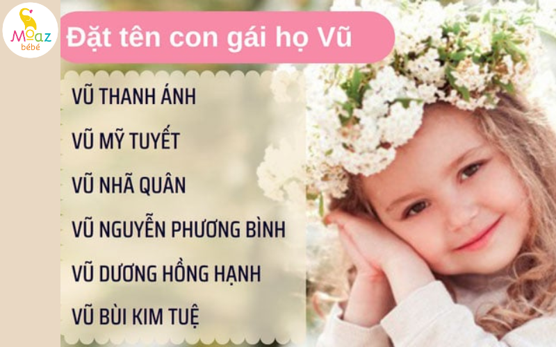 Tên hay cho bé gái họ Vũ 2023 dịu dàng, đáng yêu