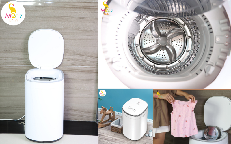 Máy MB - 068 của Moaz Bebe giúp bố mẹ tiết kiệm thời gian, công sức trong việc giặt giũ quần áo cho bé