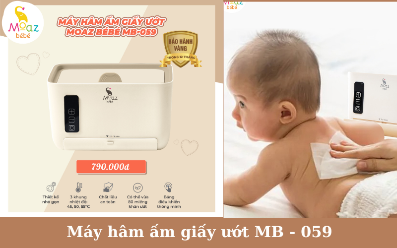 Máy làm ấm khăn ướt giúp bé không bị giật mình, lo sợ khi bố mẹ vệ sinh cơ thể