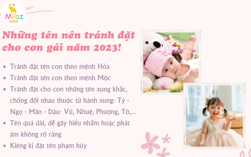 Những tên ảnh hưởng đến vận mệnh của bé gái 2023 bố mẹ nên tránh