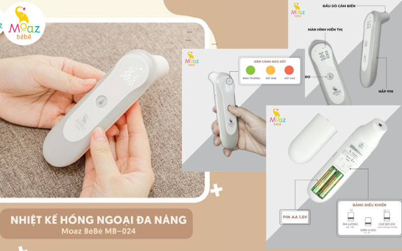 Nhiệt kế hồng ngoại đa năng MB - 024 giúp mẹ theo dõi nhiệt độ cơ thể con chính xác