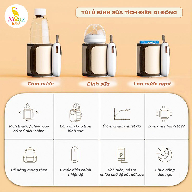 công dụng túi ủ sữa cầm tay mb081