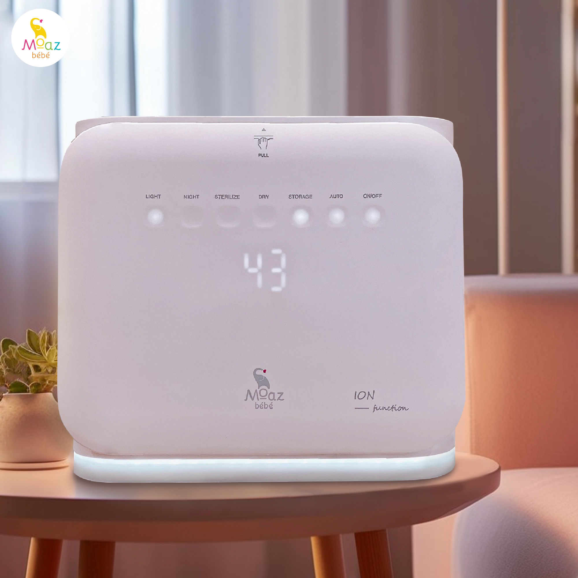 Máy tiệt trùng sấy khô bình sữa bằng tia UVC-ION Moaz BéBé MB - 089 5 BOI CANH22