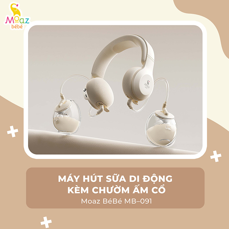 Máy hút sữa di động kèm chườm ấm cổ Moaz BeBe MB091