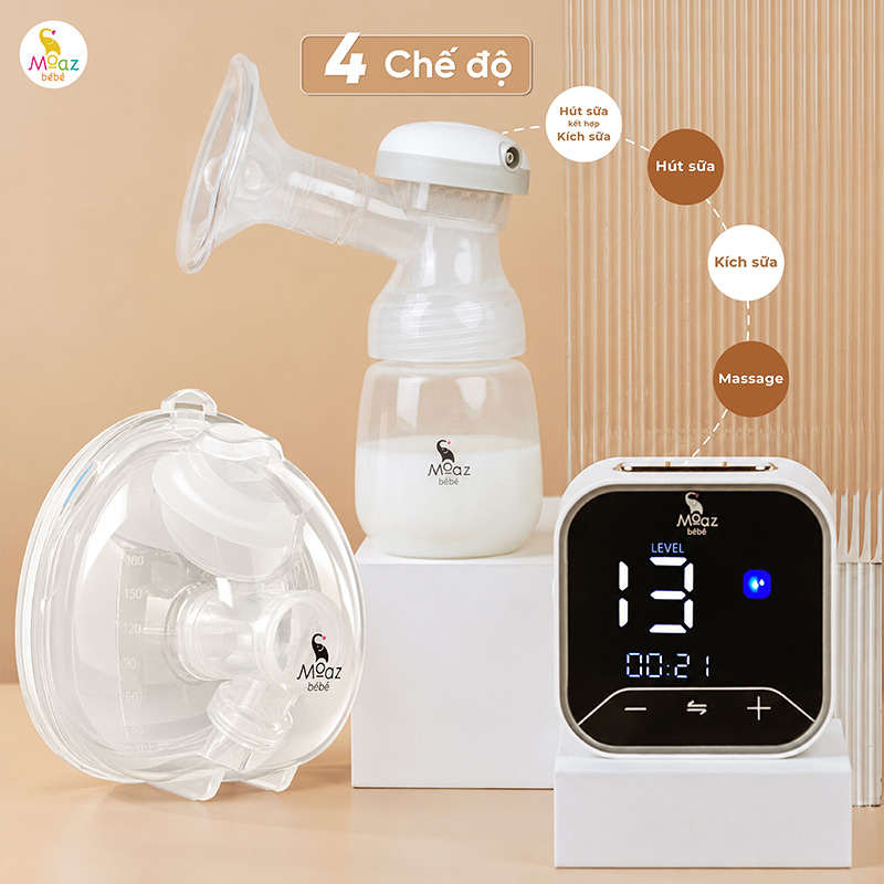 Cập nhật phiên bản mới của Máy hút sữa điện đôi Moaz BéBé MB – 094: Giúp mẹ hút sữa thảnh thơi hơn 4 may hut sua dien doi mb094 12