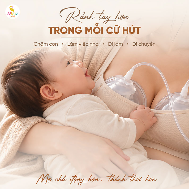 Cập nhật phiên bản mới của Máy hút sữa điện đôi Moaz BéBé MB – 094: Giúp mẹ hút sữa thảnh thơi hơn 6 may hut sua dien doi mb094 15
