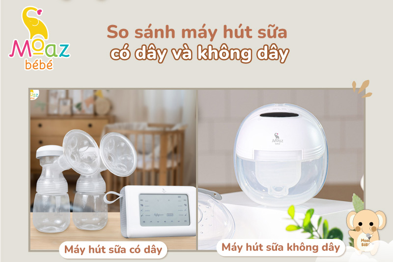 nên mua máy hút sữa có dây hay không dây