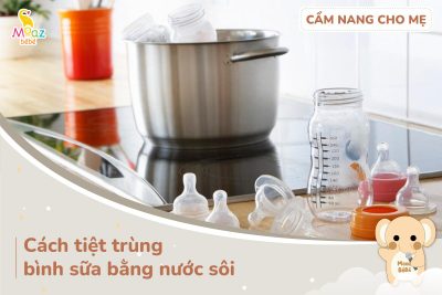 cách tiệt trùng bình sữa bằng nước sôi