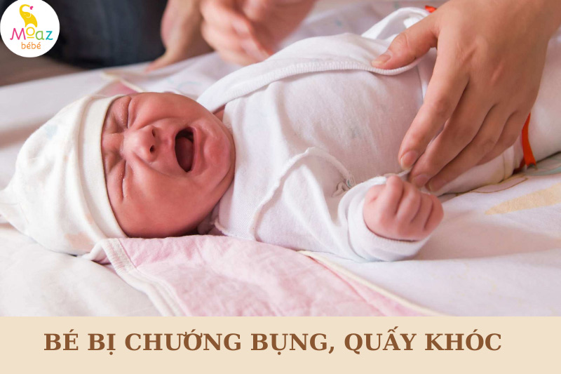 trẻ không hợp sữa công thức bị chướng bụng quấy khóc