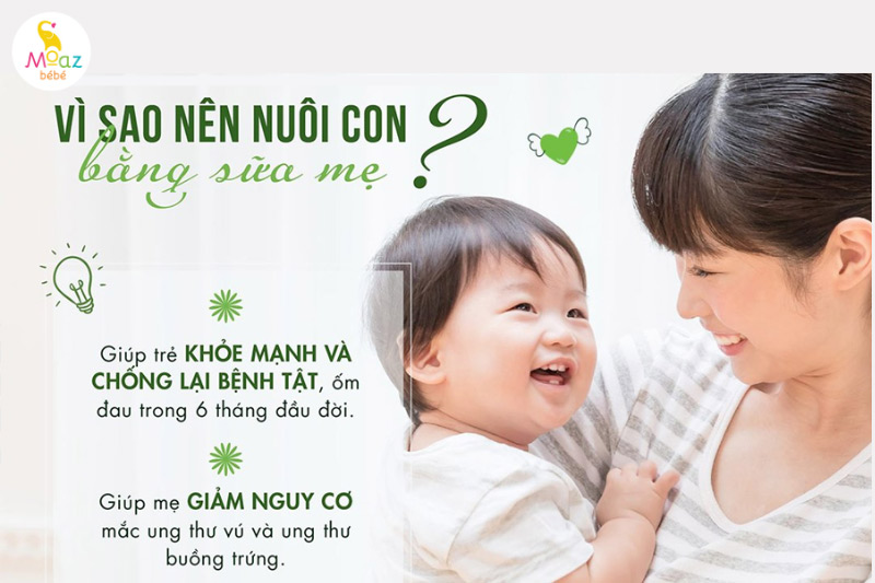 vì sao nên nuôi con bằng sữa mẹ