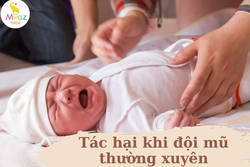 Tác hại khi đội mũ cho trẻ sơ sinh thường xuyên