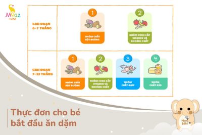 thực đơn cho bé bắt đầu ăn dặm