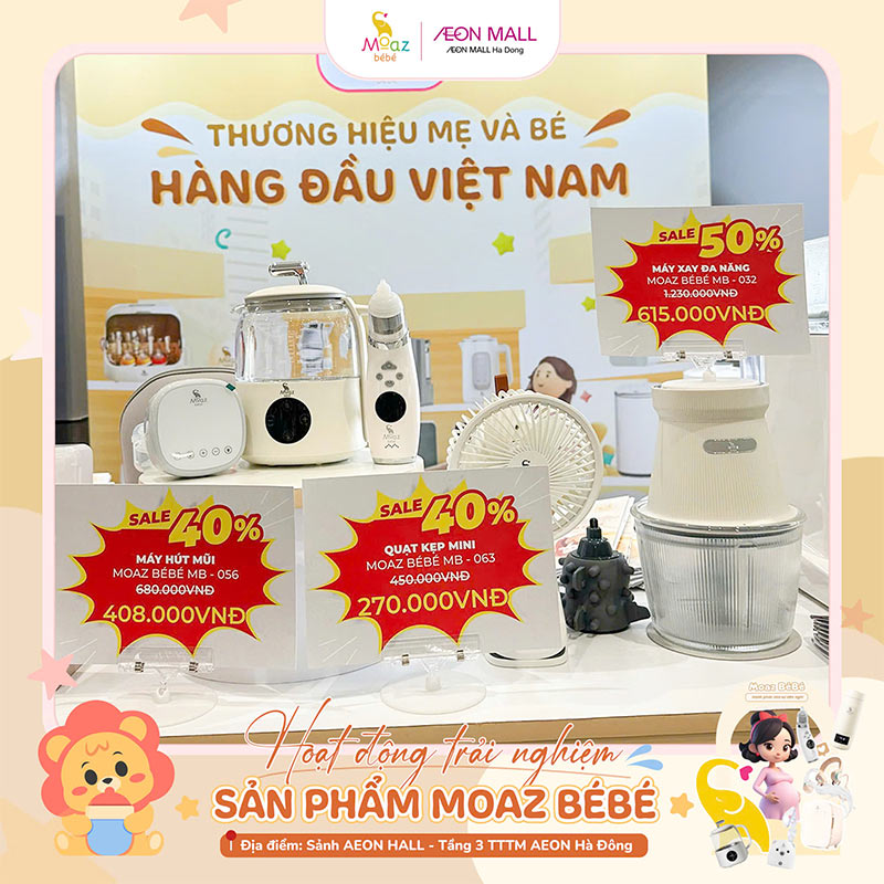 trai nghiem san pham moaz bebe tai aeon ha dong