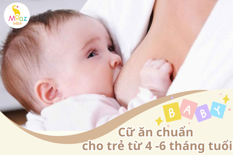 Cữ ăn của trẻ sơ sinh từ 4 - 6 tháng tuổi