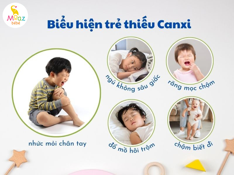 dấu hiệu trẻ thiếu canxi