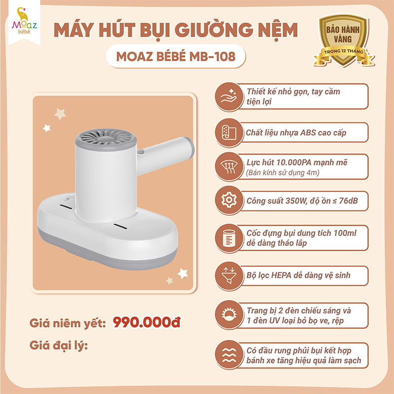 máy hút bụi giường nệm mb108