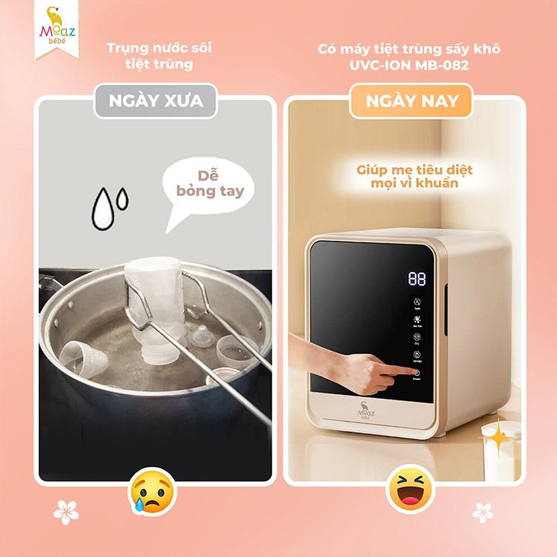 Tại sao nên sử dụng máy tiệt trùng bình sữa Moaz BéBé