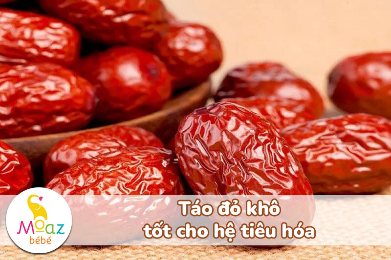 Táo đỏ khô tốt cho hệ tiêu hóa