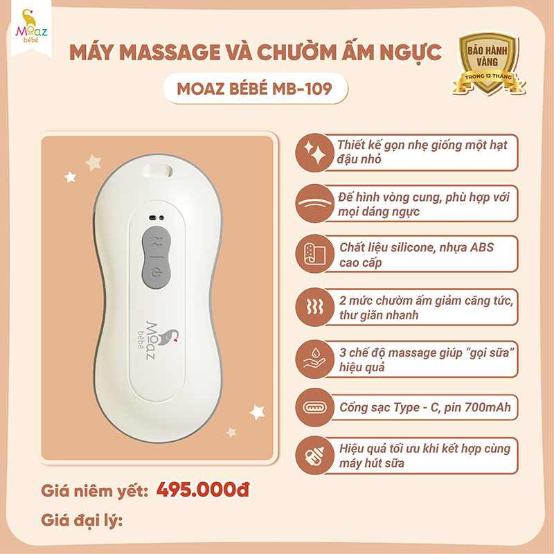 Máy Massage và chườm ấm ngực Moaz BéBé MB - 109 4 máy massage ngực