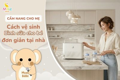 Cách rửa bình sữa cho bé bằng máy rửa bình sữa MB122 Moaz BéBé