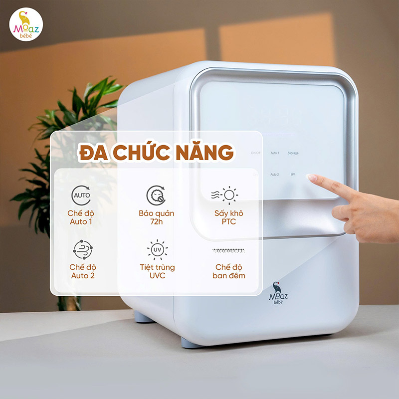 Máy tiệt trùng sấy khô UVC PLASMA ION Moaz BéBé MB - 113 3 may tiet trung say kho mb113 3