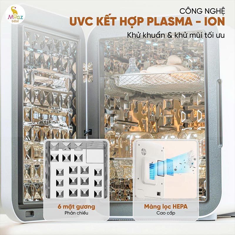 Máy tiệt trùng sấy khô UVC PLASMA ION Moaz BéBé MB - 113 4 may tiet trung say kho mb113 5