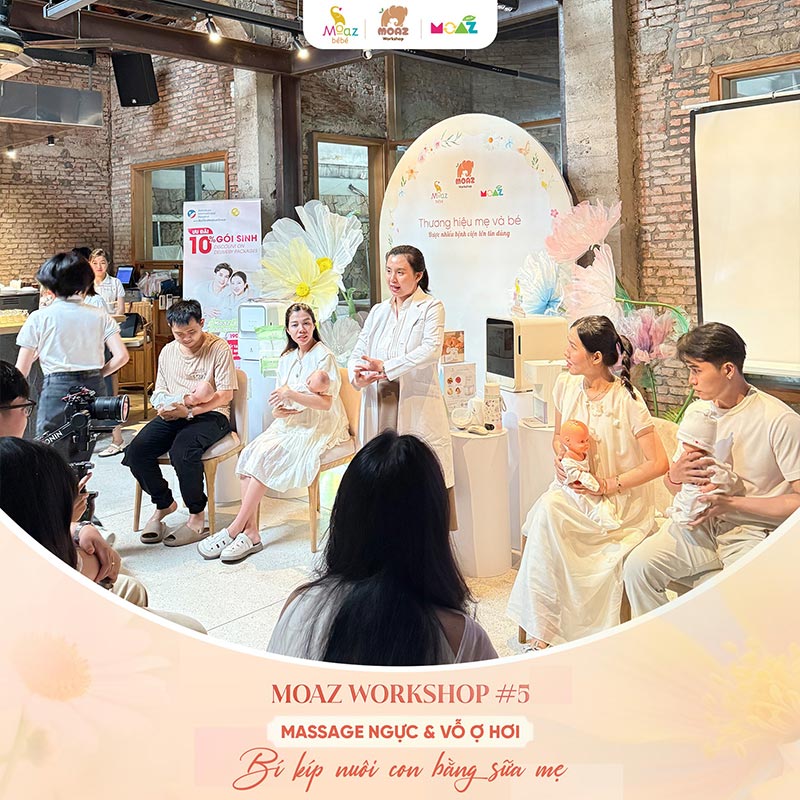 MOAZ gửi lời cảm ơn chân thành nhất tới các mẹ đến với Workshop số #05: “Massage ngực & vỗ ợ hơi - Bí kíp nuôi con bằng sữa mẹ” 3 moaz recap workshop so 5 3