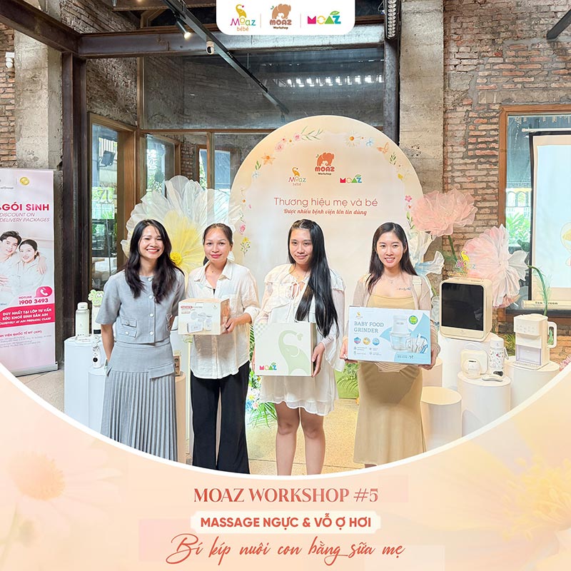 MOAZ gửi lời cảm ơn chân thành nhất tới các mẹ đến với Workshop số #05: “Massage ngực & vỗ ợ hơi - Bí kíp nuôi con bằng sữa mẹ” 6 moaz recap workshop so 5 6