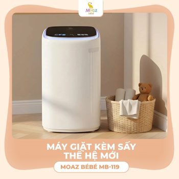 Máy giặt kèm sấy khô thế hệ mới Moaz BéBé MB – 119