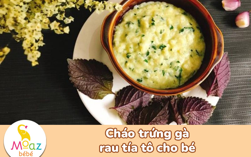 Cháo trứng gà tía tô