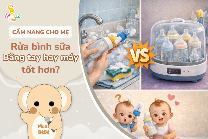 Rửa bình sữa bằng tay hay bằng máy tốt hơn? 5 Rửa bình sữa bằng tay hay bằng máy tốt hơn?