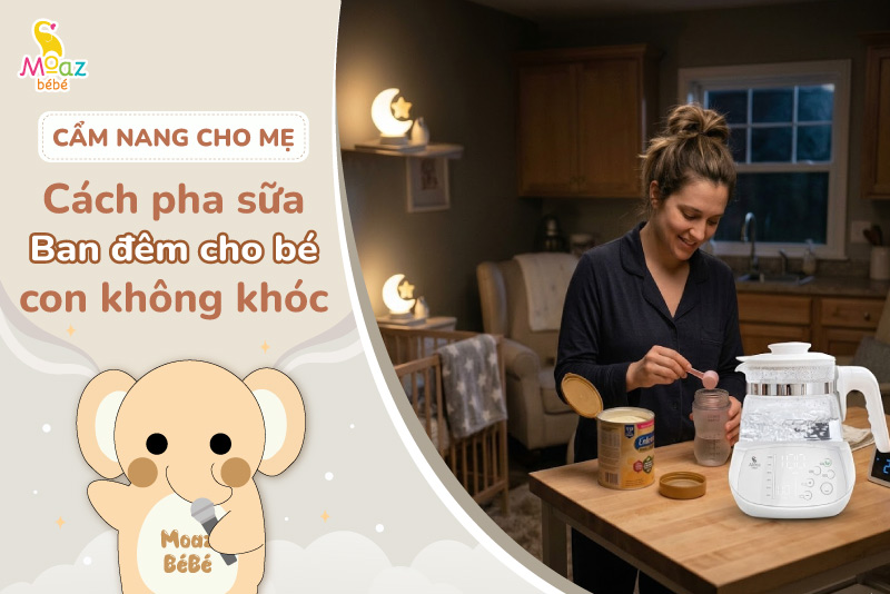 Cách pha sữa ban đêm cho bé