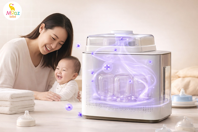 Máy rửa bình sữa có Plasma Ion khác gì máy thông thường? 4 máy rửa bình sữa MB122 với công nghệ Plasma Ion khử mùi hiệu quả