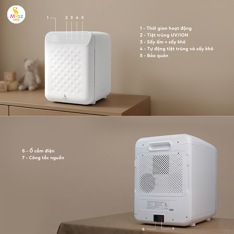 Máy tiệt trùng sấy khô UVC - ION Moaz BéBé MB – 123 9 may tiet trung binh sua mb123 2