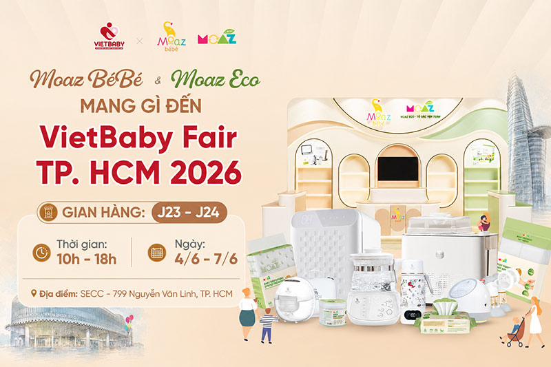Moaz BéBé & Moaz Eco sẵn sàng đổ bộ VietBaby Fair TP.HCM 2026! Ba mẹ đã sẵn sàng để trải nghiệm không gian “Minimalist Luxury”? 1 moaz bebe viet baby fair hcm 2026 co gi 1