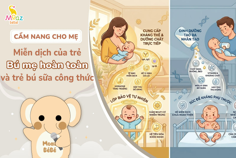 Sự khác biệt miễn dịch giữa trẻ bú mẹ hoàn toàn và bú sữa công thức 3 miễn dịch giữa trẻ bú mẹ hoàn toàn và bú sữa công thức