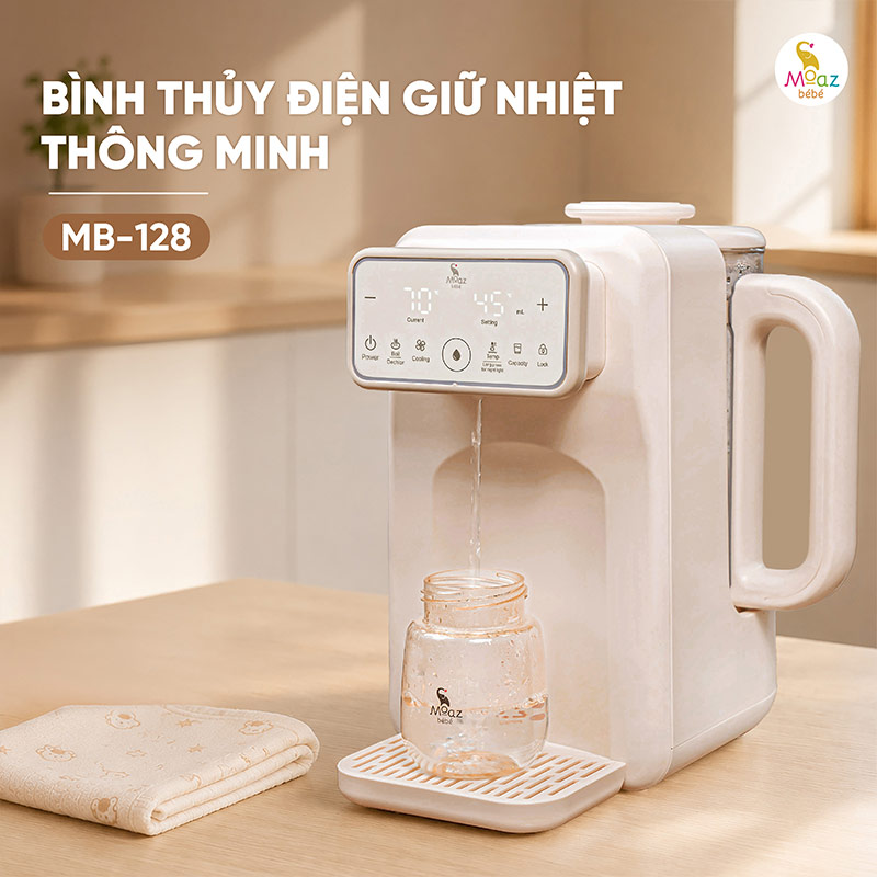 Bình thủy điện giữ nhiệt thông minh Moaz BéBé MB - 128 1 binh thuy dien giu nhiet thong minh mb128 2