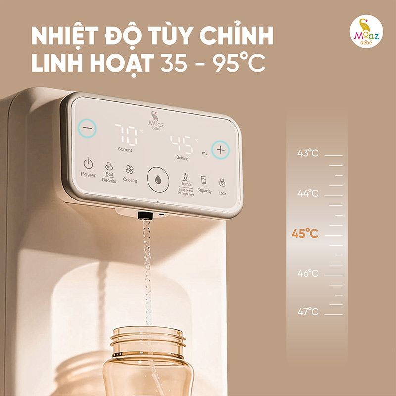 Bình thủy điện giữ nhiệt thông minh Moaz BéBé MB - 128 5 binh thuy dien giu nhiet thong minh mb128 5