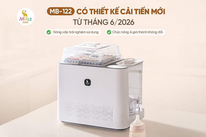 MB-122 phiên bản mới có gì khác? Khám phá ngay 3 điểm cải tiến đáng giá! 1 may rua binh sua mb122 thiet ke moi