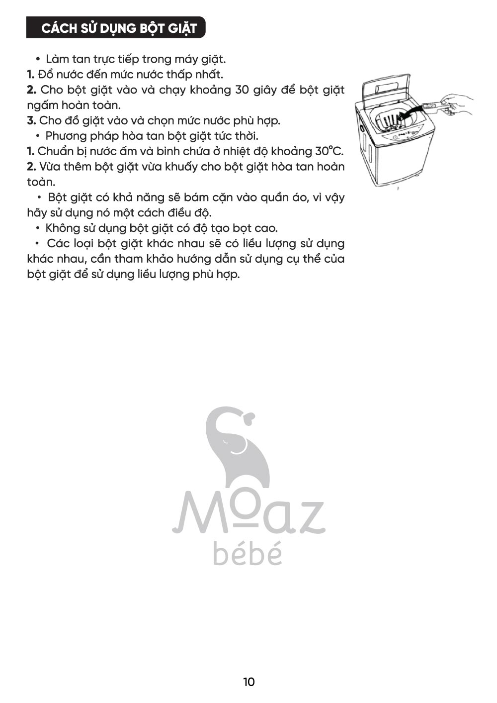 huong dan su dung may giat cho be mb119 11