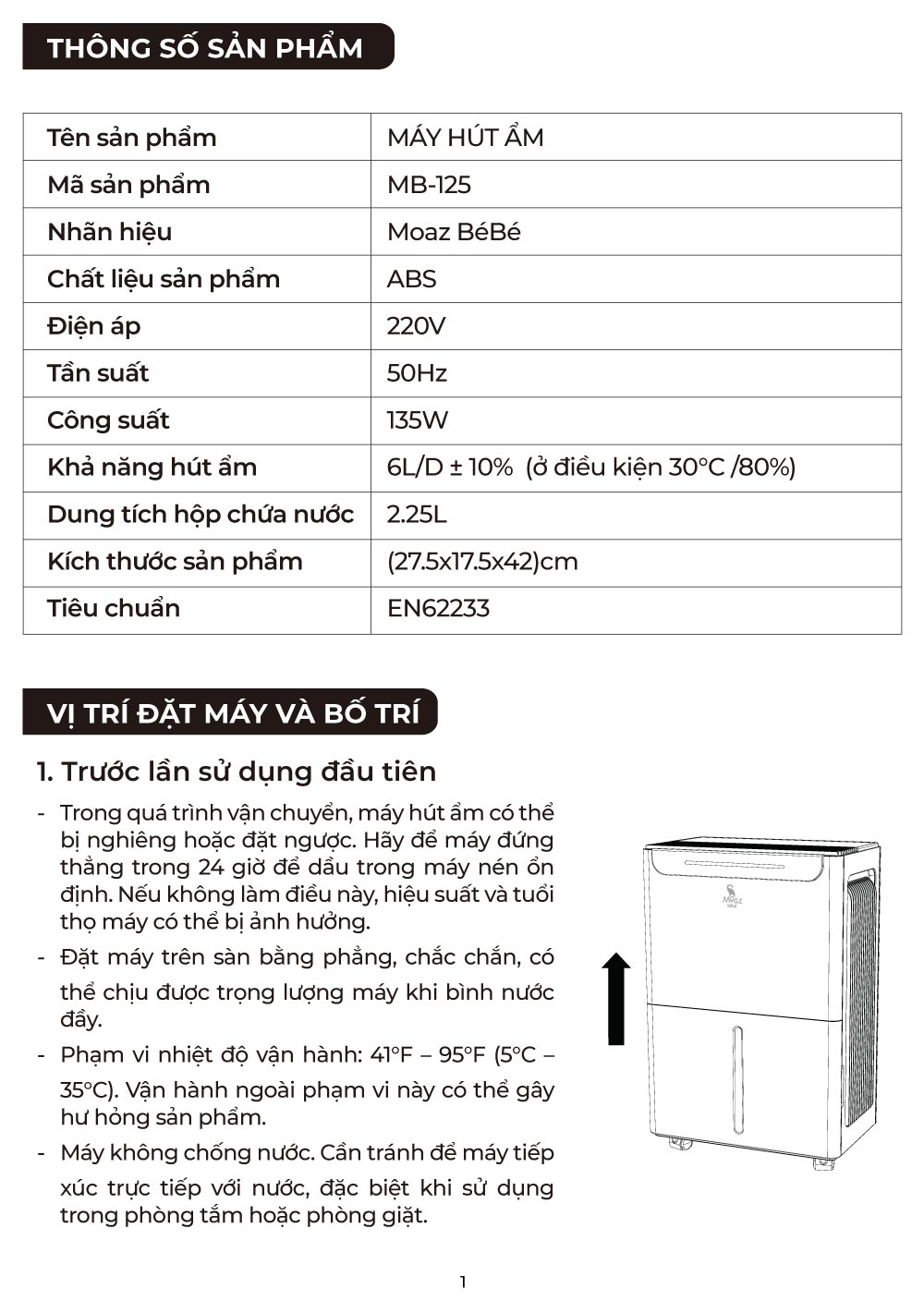 huong dan su dung may hut am mb125 3