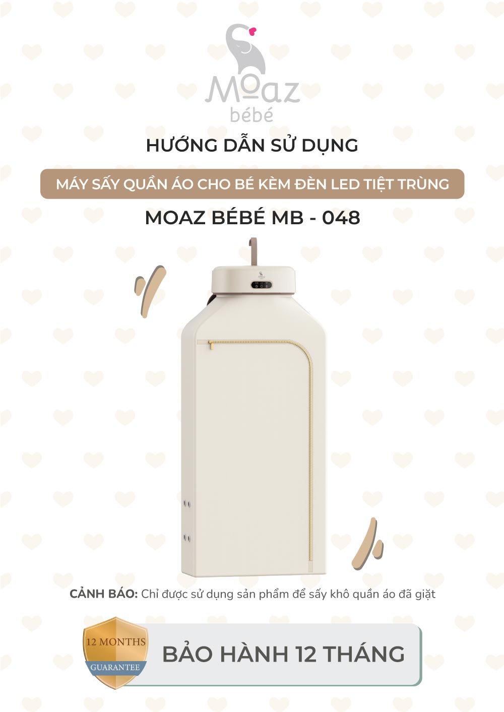 huong dan su dung may say quan ao cho be mb048 1