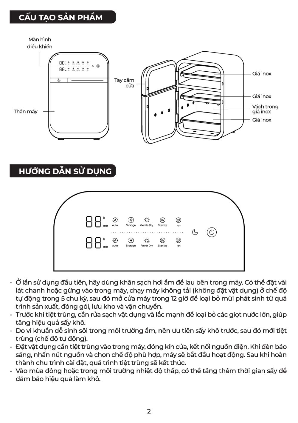 huong dan su dung may tiet trung say kho uvc mb132 4