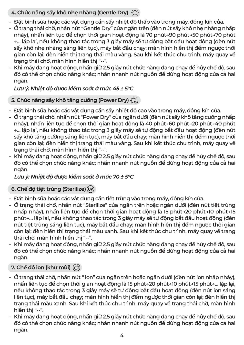 huong dan su dung may tiet trung say kho uvc mb132 6