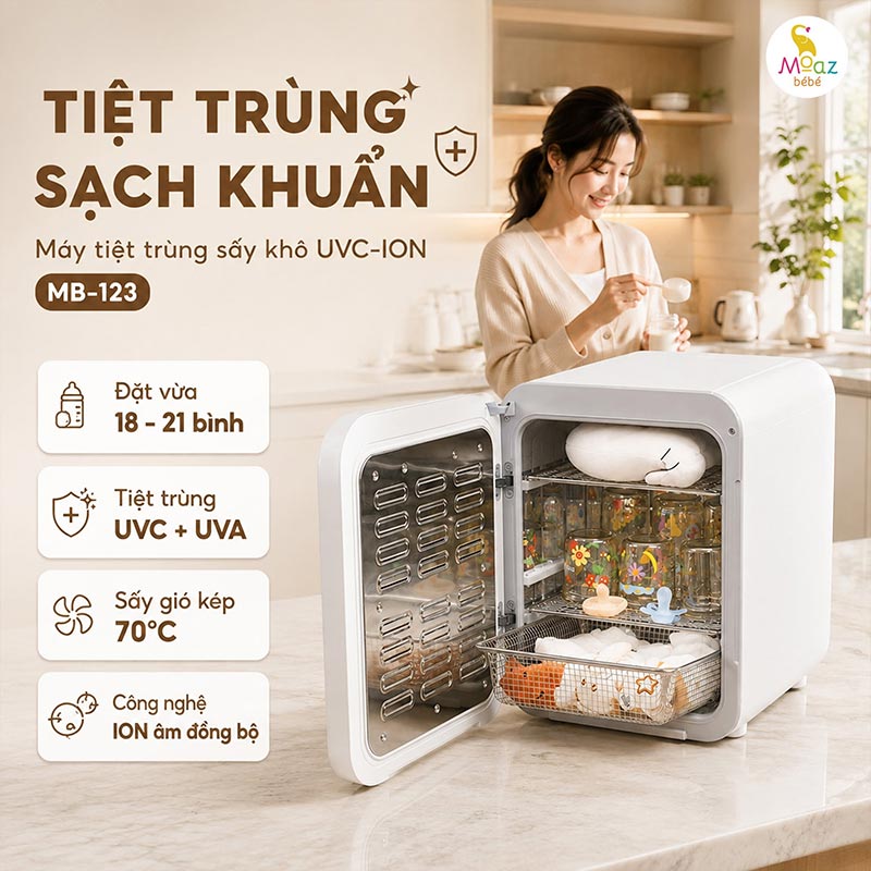 Giữ vệ sinh bình sữa và dụng cụ cho bé