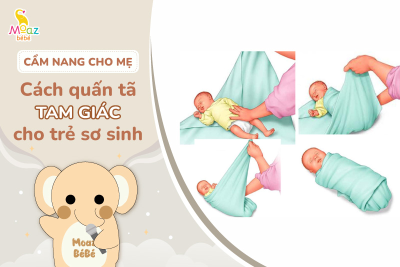 cách quấn tã tam giác cho trẻ sơ sinh