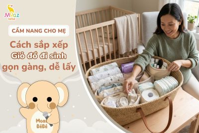 Cách sắp xếp giỏ đồ đi sinh